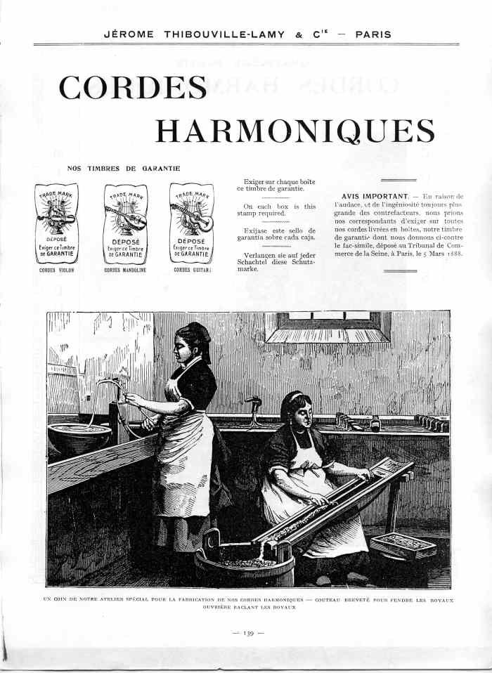 Catalogue 1912 de la maison de lutherie Jérôme Thibouville-Lamy à Mirecourt.