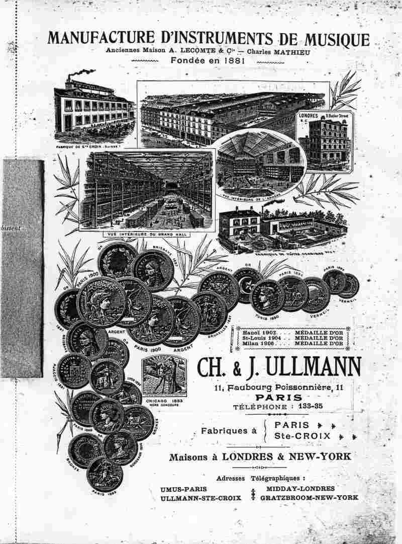 Catalogue C et J Ullmann, Paris 1907.