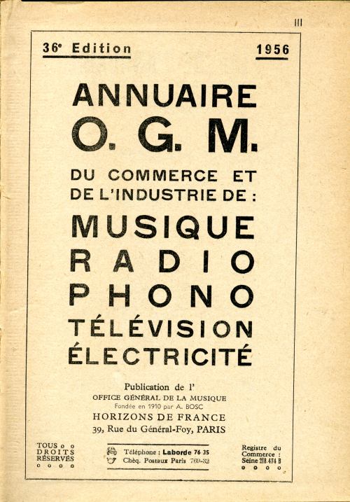 Annuaire OGM 1956.