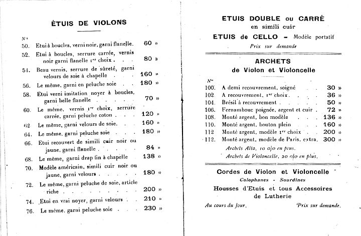 Catalogue Georges Apparut de 1925.