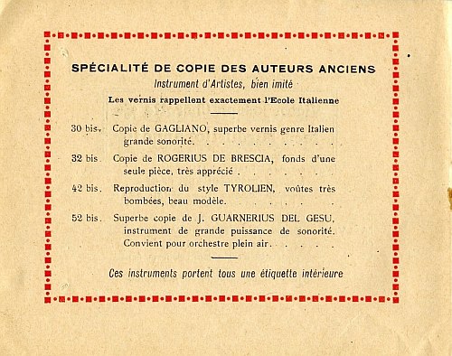 Catalogue Georges Apparut  Mirecourt.