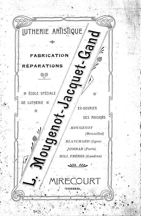 Catalogue de Lon Mougenot, luthier  Mirecourt.