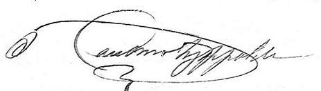 Signature de Franois Hypppolite Caussin fils en 1854.
