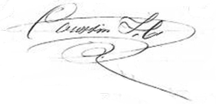 Signature de Franois Hypppolite Caussin fils en 1864.