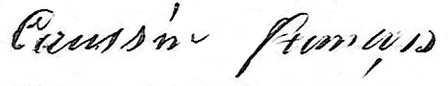 Signature de Nicolas Franois Caussin fils en 1871.