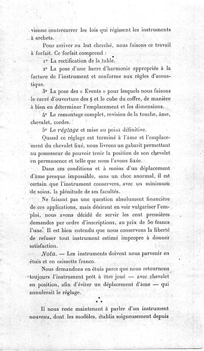 La lutherie pendant la guerre de V.J. Charotte à Mirecourt.