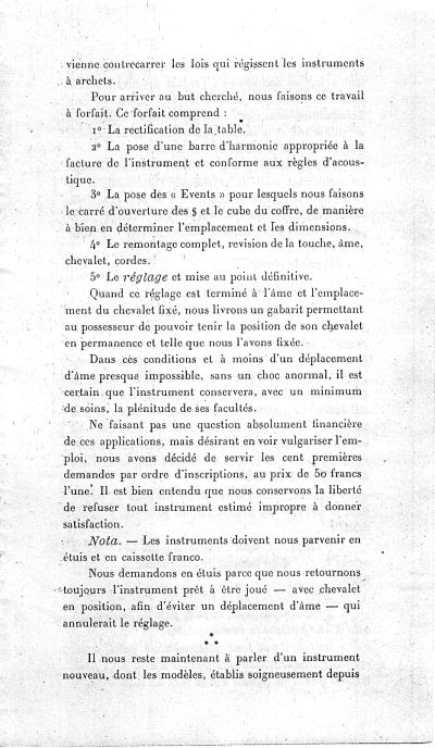 La lutherie pendant la guerre de V.J. Charotte  Mirecourt.