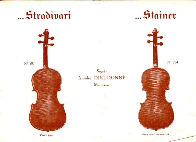 Catalogue publié par le comptoir muiscal de France présentant les luthiers Nadégini et Dieudonné.