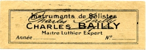 Etiquette Charles Bailly à Mirecourt.