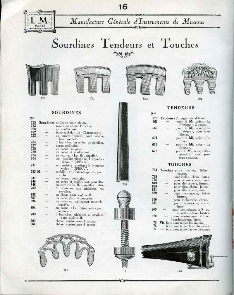 Catalogue I. M. Paris, Manufacture Générale d'Instruments de Musique.