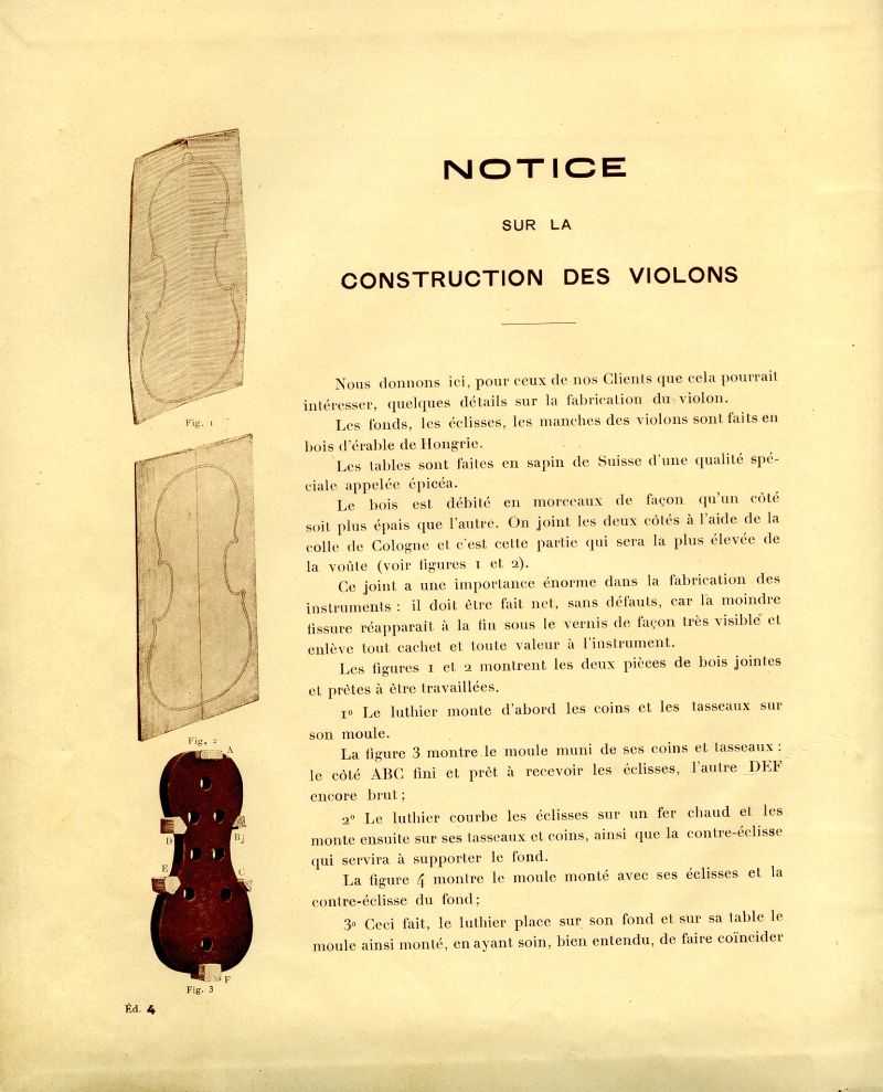 Catalogue gnral de lutherie Laberte  Mirecourt. 1912.