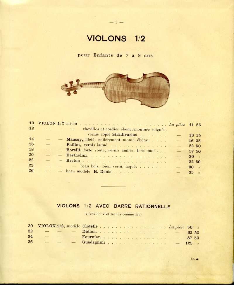 Catalogue gnral de lutherie Laberte  Mirecourt. 1912.