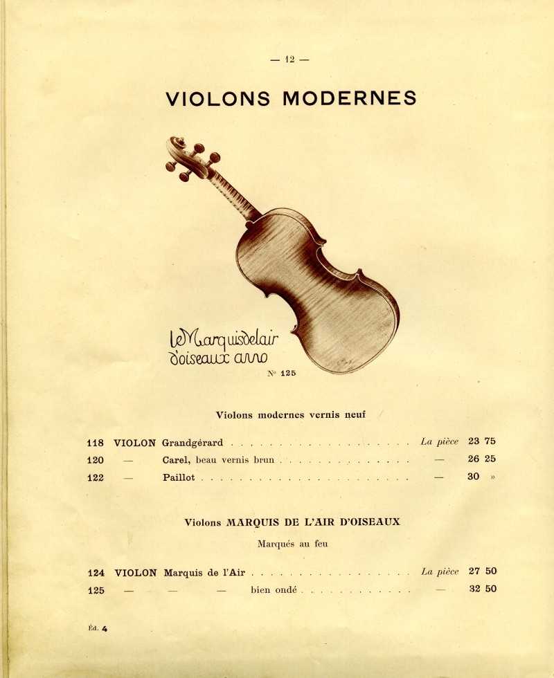 Catalogue gnral de lutherie Laberte  Mirecourt. 1912.