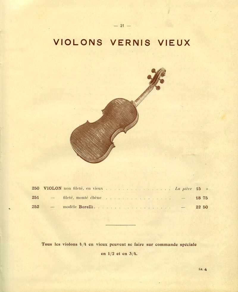 Catalogue gnral de lutherie Laberte  Mirecourt. 1912.