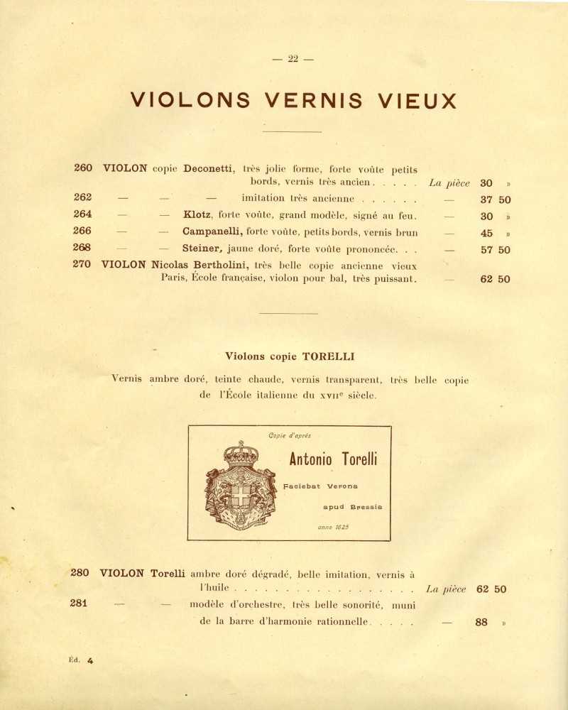 Catalogue gnral de lutherie Laberte  Mirecourt. 1912.