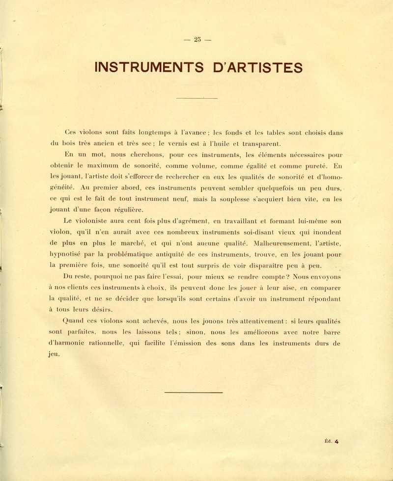 Catalogue gnral de lutherie Laberte  Mirecourt. 1912.