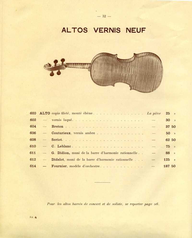 Catalogue gnral de lutherie Laberte  Mirecourt. 1912.