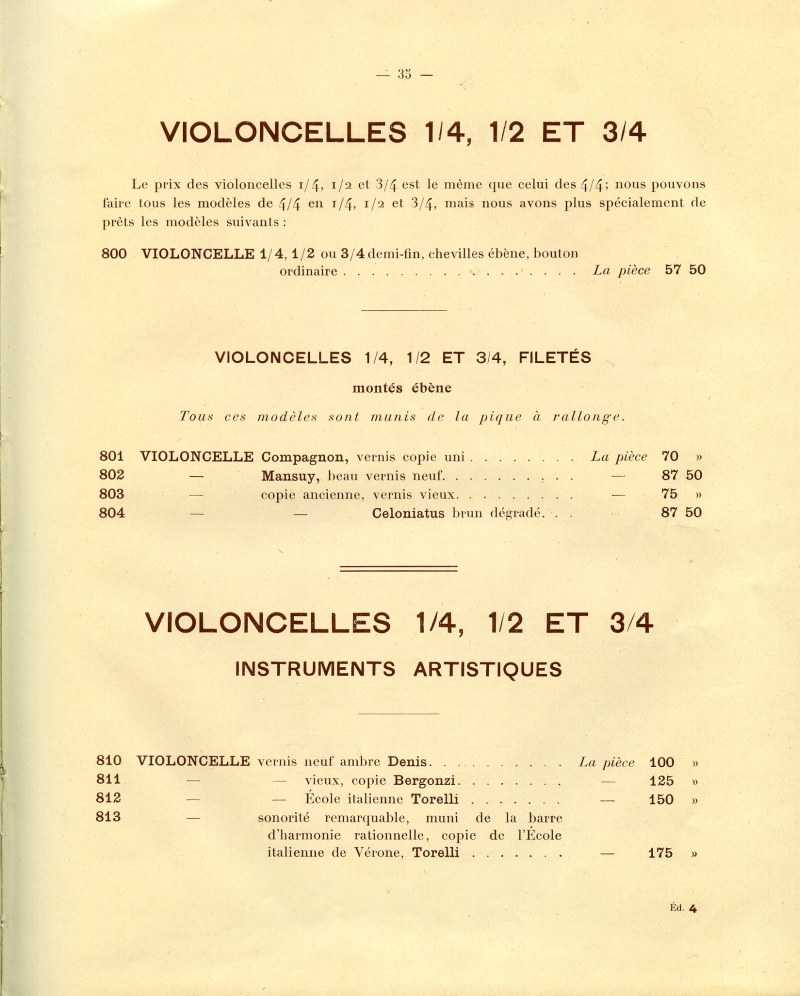 Catalogue gnral de lutherie Laberte  Mirecourt. 1912.