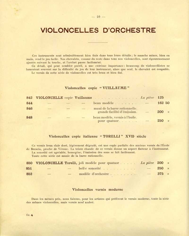 Catalogue gnral de lutherie Laberte  Mirecourt. 1912.