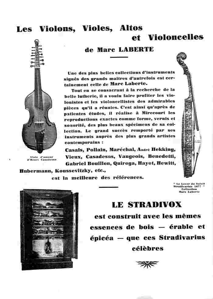 Publicité Laberte. Le Stradivox. 1931.