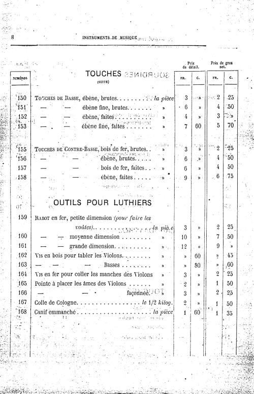 Catalogue 1867 de la maison de lutherie Jrme Thibouville-Lamy  Mirecourt.