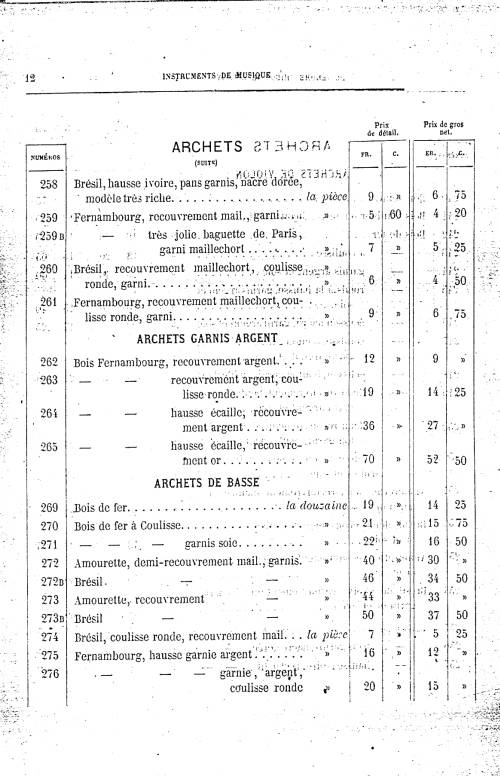 Catalogue 1867 de la maison de lutherie Jrme Thibouville-Lamy  Mirecourt.