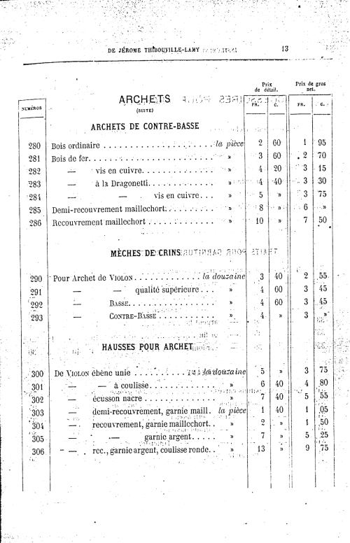 Catalogue 1867 de la maison de lutherie Jrme Thibouville-Lamy  Mirecourt.