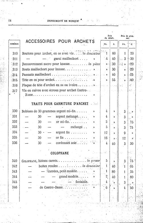 Catalogue 1867 de la maison de lutherie Jrme Thibouville-Lamy  Mirecourt.