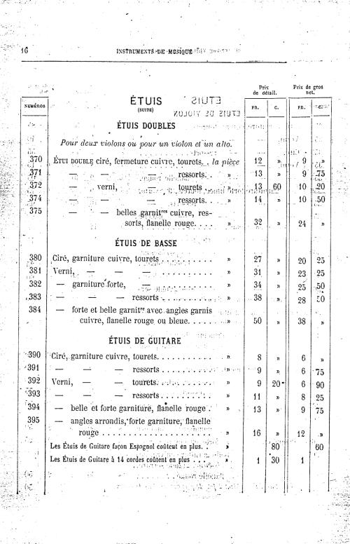 Catalogue 1867 de la maison de lutherie Jérôme Thibouville-Lamy à Mirecourt.