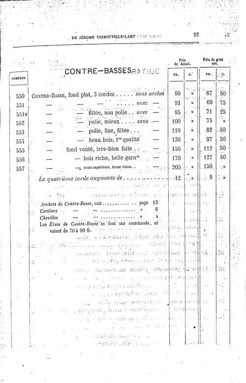 Catalogue 1867 de la maison de lutherie Jrme Thibouville-Lamy  Mirecourt.