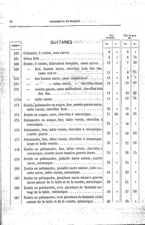 Catalogue 1867 de la maison de lutherie Jrme Thibouville-Lamy  Mirecourt.