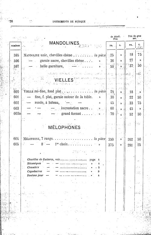 Catalogue 1867 de la maison de lutherie Jrme Thibouville-Lamy  Mirecourt.