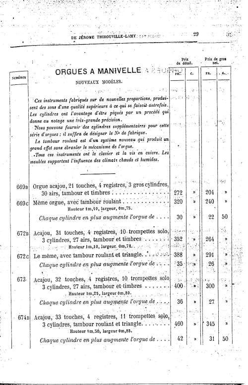 Catalogue 1867 de la maison de lutherie Jrme Thibouville-Lamy  Mirecourt.