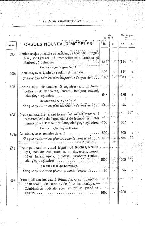 Catalogue 1867 de la maison de lutherie Jrme Thibouville-Lamy  Mirecourt.