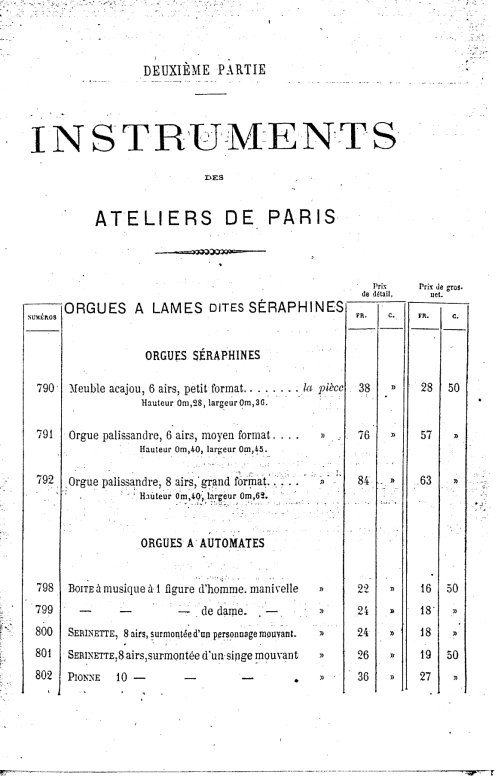 Catalogue 1867 de la maison de lutherie Jrme Thibouville-Lamy  Mirecourt.