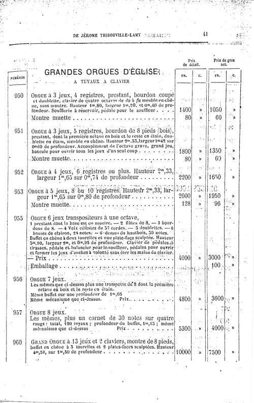 Catalogue 1867 de la maison de lutherie Jrme Thibouville-Lamy  Mirecourt.