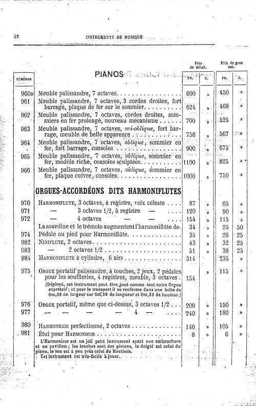 Catalogue 1867 de la maison de lutherie Jrme Thibouville-Lamy  Mirecourt.