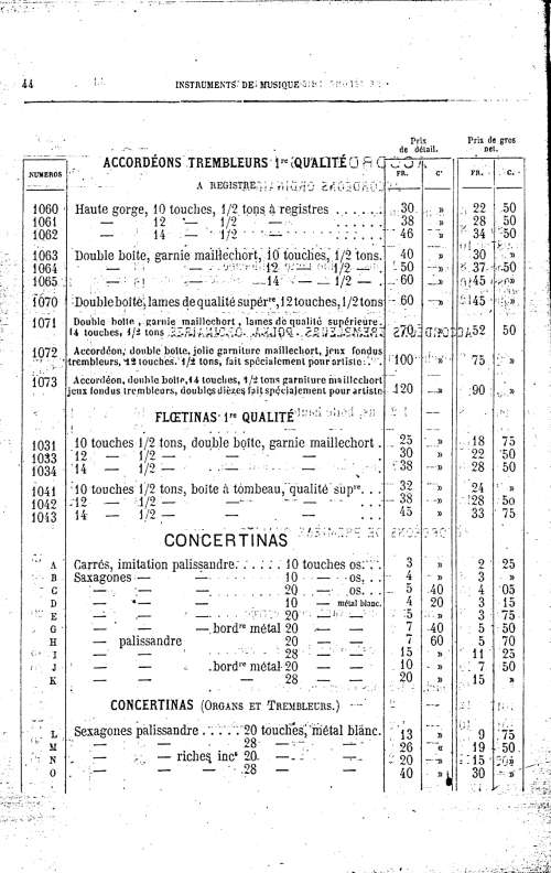 Catalogue 1867 de la maison de lutherie Jrme Thibouville-Lamy  Mirecourt.