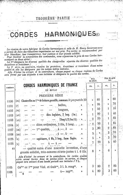 Catalogue 1867 de la maison de lutherie Jrme Thibouville-Lamy  Mirecourt.