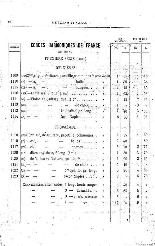 Catalogue 1867 de la maison de lutherie Jrme Thibouville-Lamy  Mirecourt.