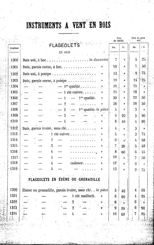 Catalogue 1867 de la maison de lutherie Jrme Thibouville-Lamy  Mirecourt.