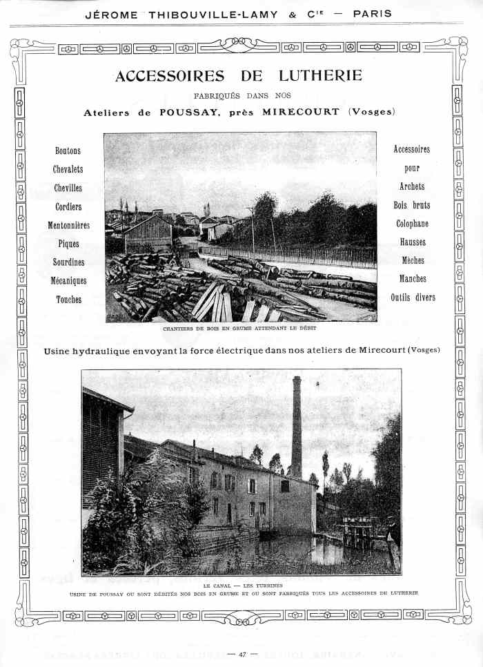 Catalogue 1912 de la maison de lutherie Jrme Thibouville-Lamy  Mirecourt.