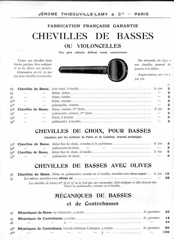 Catalogue 1912 de la maison de lutherie Jrme Thibouville-Lamy  Mirecourt.