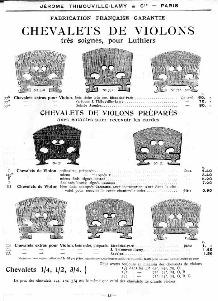 Catalogue 1912 de la maison de lutherie Jrme Thibouville-Lamy  Mirecourt.