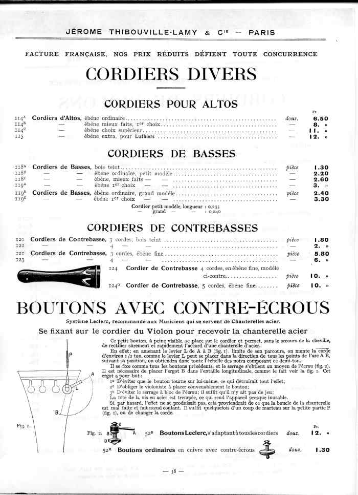 Catalogue 1912 de la maison de lutherie Jrme Thibouville-Lamy  Mirecourt.