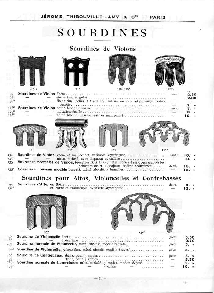 Catalogue 1912 de la maison de lutherie Jrme Thibouville-Lamy  Mirecourt.