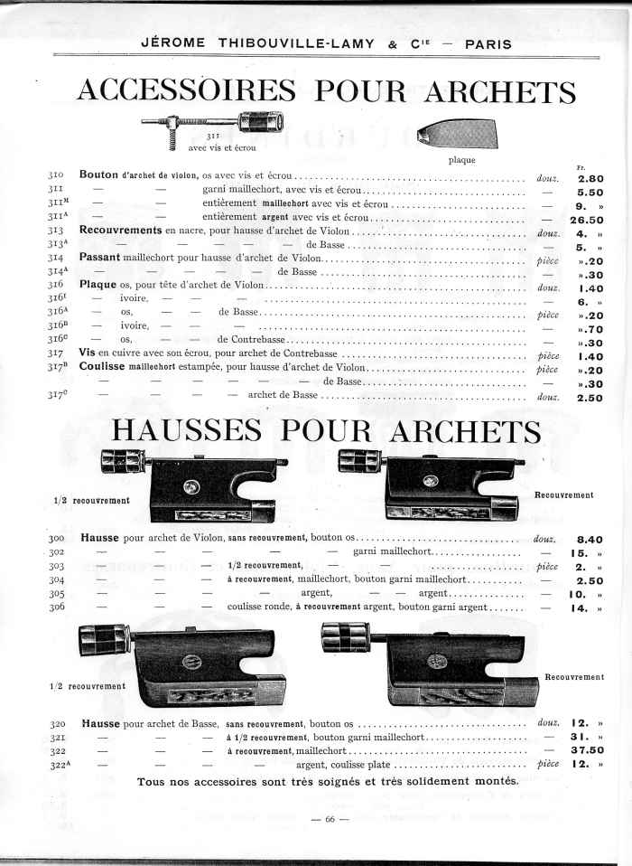 Catalogue 1912 de la maison de lutherie Jrme Thibouville-Lamy  Mirecourt.