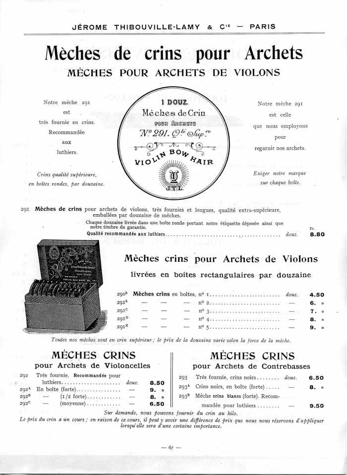 Catalogue 1912 de la maison de lutherie Jrme Thibouville-Lamy  Mirecourt.