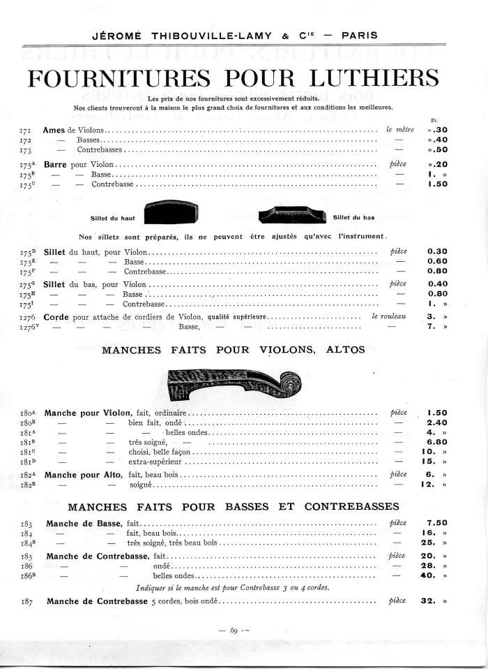 Catalogue 1912 de la maison de lutherie Jrme Thibouville-Lamy  Mirecourt.