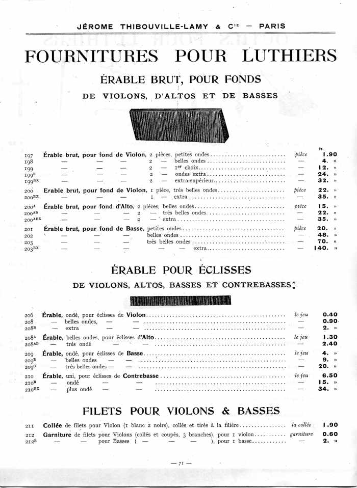 Catalogue 1912 de la maison de lutherie Jrme Thibouville-Lamy  Mirecourt.